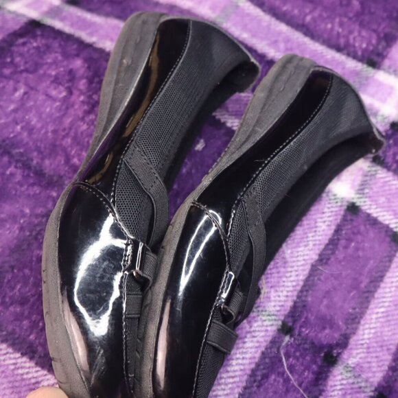 BLACK FLATS 7 Earth Spirit Laced Stretch Elastic Slip-on Work Office Classic - Picture 4 of 9